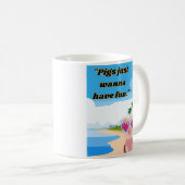 豚はおもしろいを食べたい コーヒーマグカップ (正面右)
