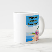 豚はおもしろいを食べたい ジャンボコーヒーマグカップ (正面右)