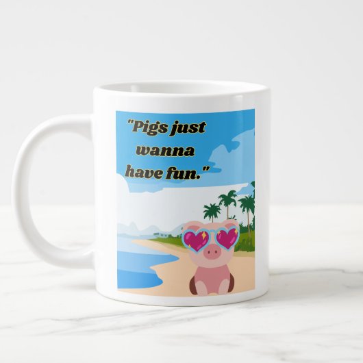 豚はおもしろいを食べたい ジャンボコーヒーマグカップ (左)