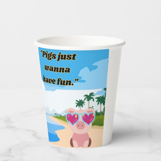 豚はおもしろいを食べたい 紙コップ (正面)