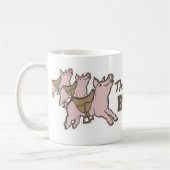 豚はおもしろい・マグを飛ばす準備ができている コーヒーマグカップ (左)