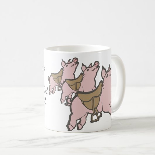 豚はオフィスのユーモアのマグを飛ばす準備ができている コーヒーマグカップ (正面右)