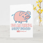 豚は友達のカード カード (黄色い花)