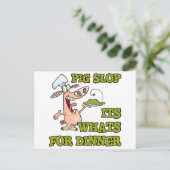 豚は夕食の調理師漫画のために自分の好きおもしろいを投げる ポストカード (スタンド正面)