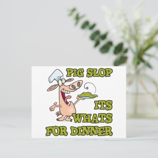 豚は夕食の調理師漫画のために自分の好きおもしろいを投げる ポストカード (スタンド正面)