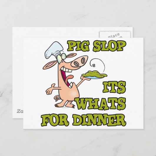 豚は夕食の調理師漫画のために自分の好きおもしろいを投げる ポストカード (正面/裏面)