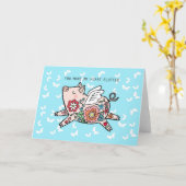 「豚は好きだ」飛んでいるバレンタインデー カード (黄色い花)