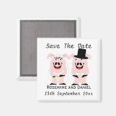 豚は日付の発表を結婚保存する マグネット (正面/裏面)