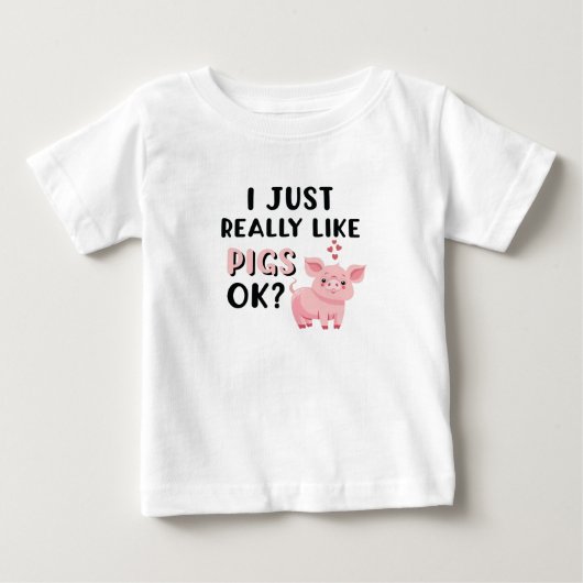 豚は本当に好き？ ベビーTシャツ (正面)