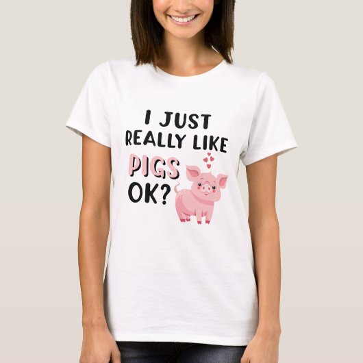 豚は本当に好き? Tシャツ (正面)