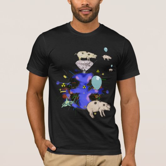 豚は爆発する世界を脱出する Tシャツ (正面)