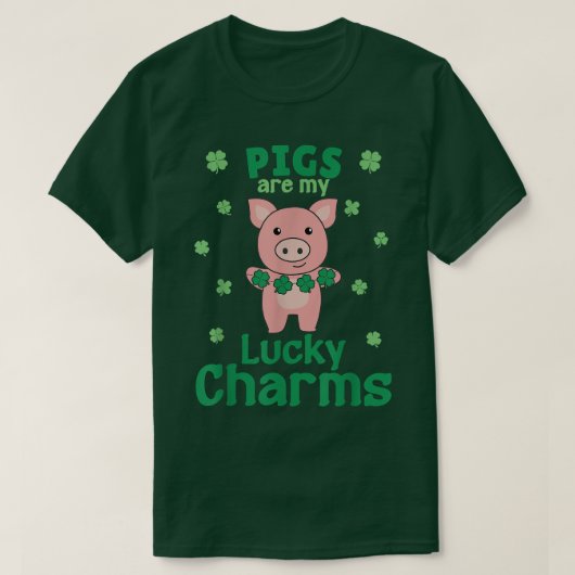 豚は私の幸運なチャームSt Paddy's Day Pig 4987 Tシャツ (デザイン正面)