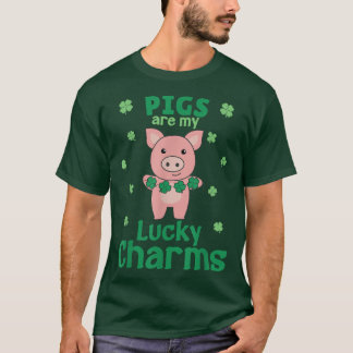 豚は私の幸運なチャームSt Paddy's Day Pig 4987 Tシャツ
