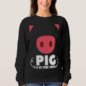 豚は私の精神の動物豚の少年の女の子の誕生日 スウェットシャツ (正面)