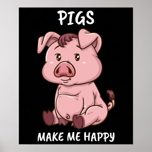 豚は私を幸せな農家豚の女性かわいい豚にする ポスター (正面)