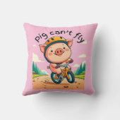 豚は飛べない。LピンクBG クッション (裏面)