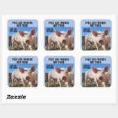 豚は食べ物ではない友人である – ビーガンのシール スクエアシール (シート)