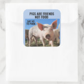 豚は食べ物ではない友人である – ビーガンのシール スクエアシール (バッグ)