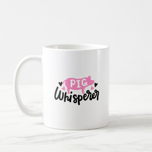 豚ひげおもしろい豚マグカップ コーヒーマグカップ (左)