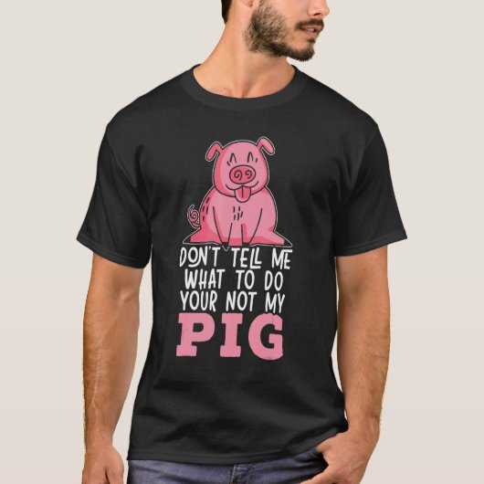 豚ひげ動物農業農家肉豚 Tシャツ (正面)