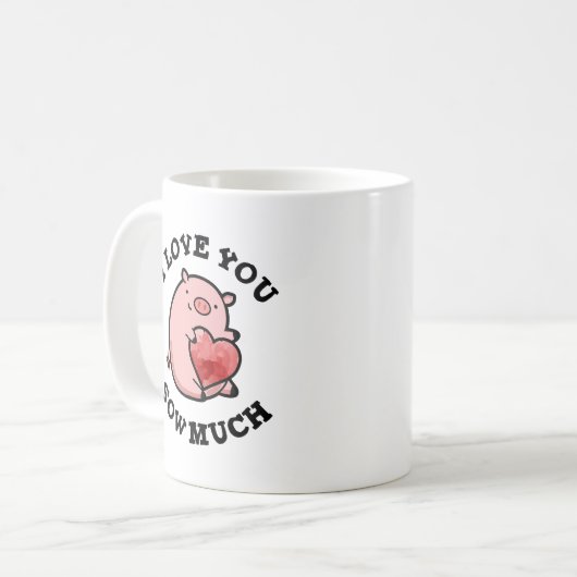 豚ぶたをたくさん蒔おもしろいくのが大好き コーヒーマグカップ (正面左)