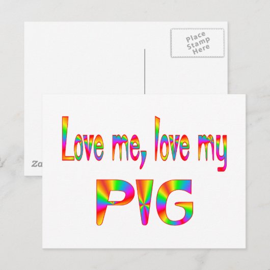 豚への愛 ポストカード (正面/裏面)