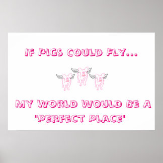 豚もしはポスターを飛ぶことができる ポスター