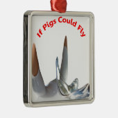 豚もしは飛ぶことができる メタルオーナメント (右)