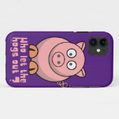 豚をパチンと引っ張りおもしろい出す Case-Mate iPhoneケース (裏面(横))