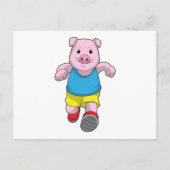 豚をランナーとして走らせる ポストカード (正面)