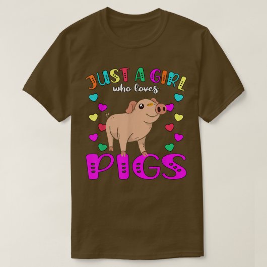 豚を愛するただの女の子3579 Tシャツ (デザイン正面)