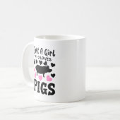 豚を愛する女おもしろいの子 コーヒーマグカップ (正面左)
