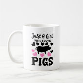 豚を愛する女おもしろいの子 コーヒーマグカップ (左)
