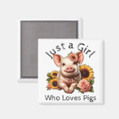 豚を愛する女の子だけかわいい マグネット (正面/裏面)