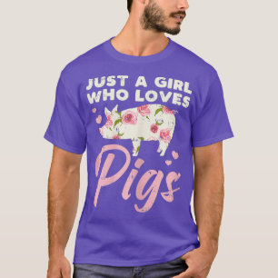 豚を愛する女の子だけの農業農場の動物 Tシャツ