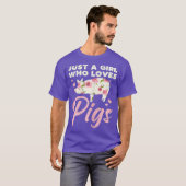 豚を愛する女の子だけの農業農場の動物 Tシャツ (正面フル)