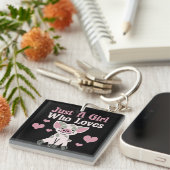 豚を愛する女の子 キーホルダー (正面右)