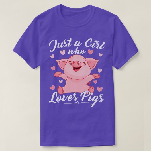 豚を愛する女の子Premium 3647 Tシャツ (デザイン正面)