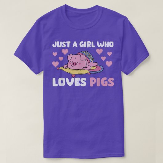 豚を愛する少女 Tシャツ (デザイン正面)