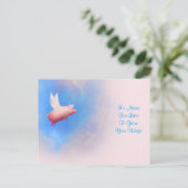 豚を育てるのに遅過ぎるまい飛んでいる ポストカード (スタンド正面)