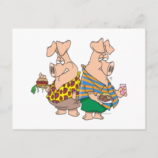 豚を豚まきおもしろいにする ポストカード (正面)