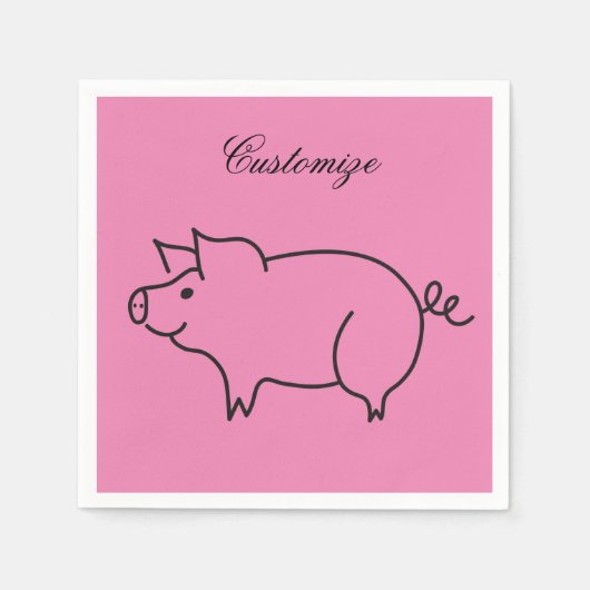 豚アニマルサンダー_コーブ スタンダードカクテルナプキン (正面)