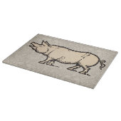 豚アンティークピギーかわいいヴィンテージイラストレーション カッティングボード (角)