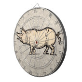 豚アンティークピギーかわいいヴィンテージイラストレーション ダーツボード (正面右)