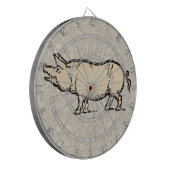 豚アンティークピギーかわいいヴィンテージイラストレーション ダーツボード (正面左)