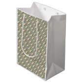 豚アンティークピギーかわいいヴィンテージイラストレーション ミディアムペーパーバッグ (正面アングル)