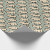 豚アンティークピギーかわいいヴィンテージイラストレーション ラッピングペーパー (角)