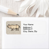豚アンティークピギーかわいいヴィンテージイラストレーション ラベル (インサイチュ)
