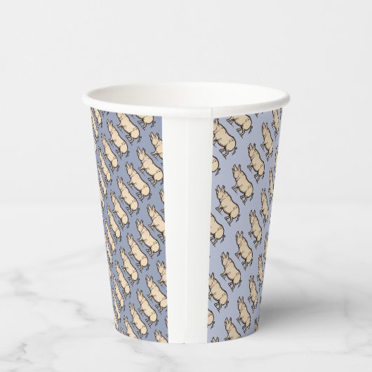 豚アンティークピギーかわいいヴィンテージイラストレーション 紙コップ (右)