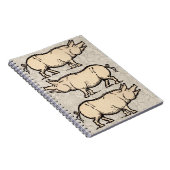 豚アンティークピギーカワイイヴィンテージ ノートブック (右側)